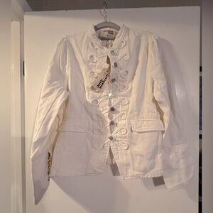 NWT Savannah Jane White Blazer Elegant Suit Jacket